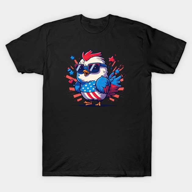 4th of July Chicken T-Shirt by JayD World